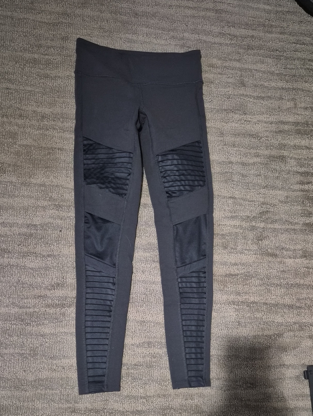 Alo YYoga Black Moto Panel Leggings